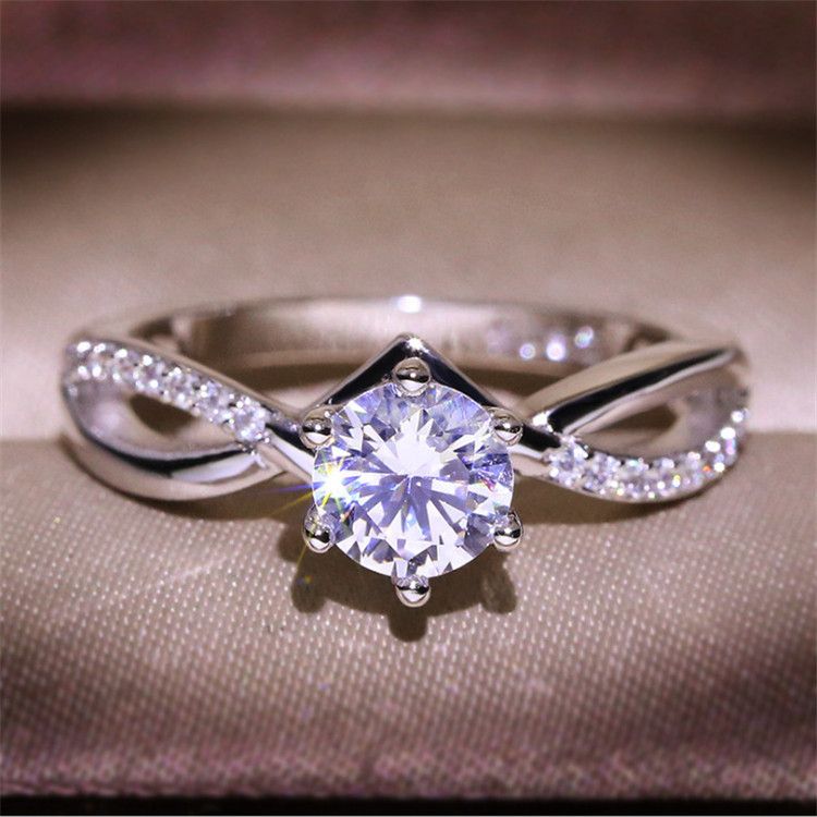 Engagement Ring - Classic Silver Proposal Wedding Band