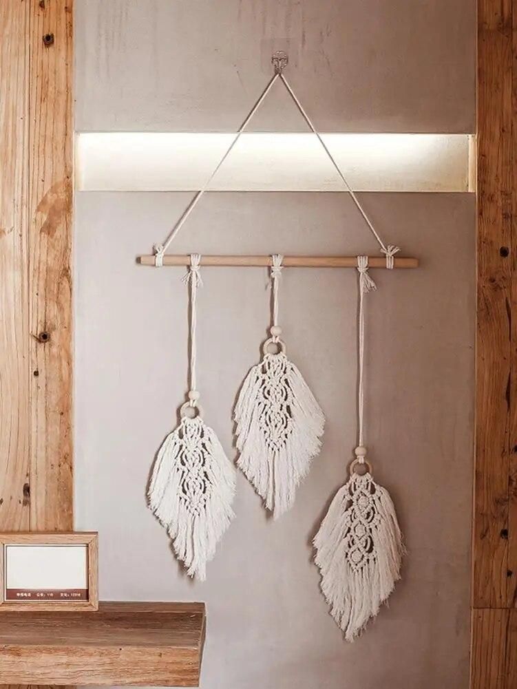 3pcs/set New Nordic Bohemian Hand-woven Cotton Rope Tassel Tapestry Wall Decoration Macrame Wall Hanging Decor