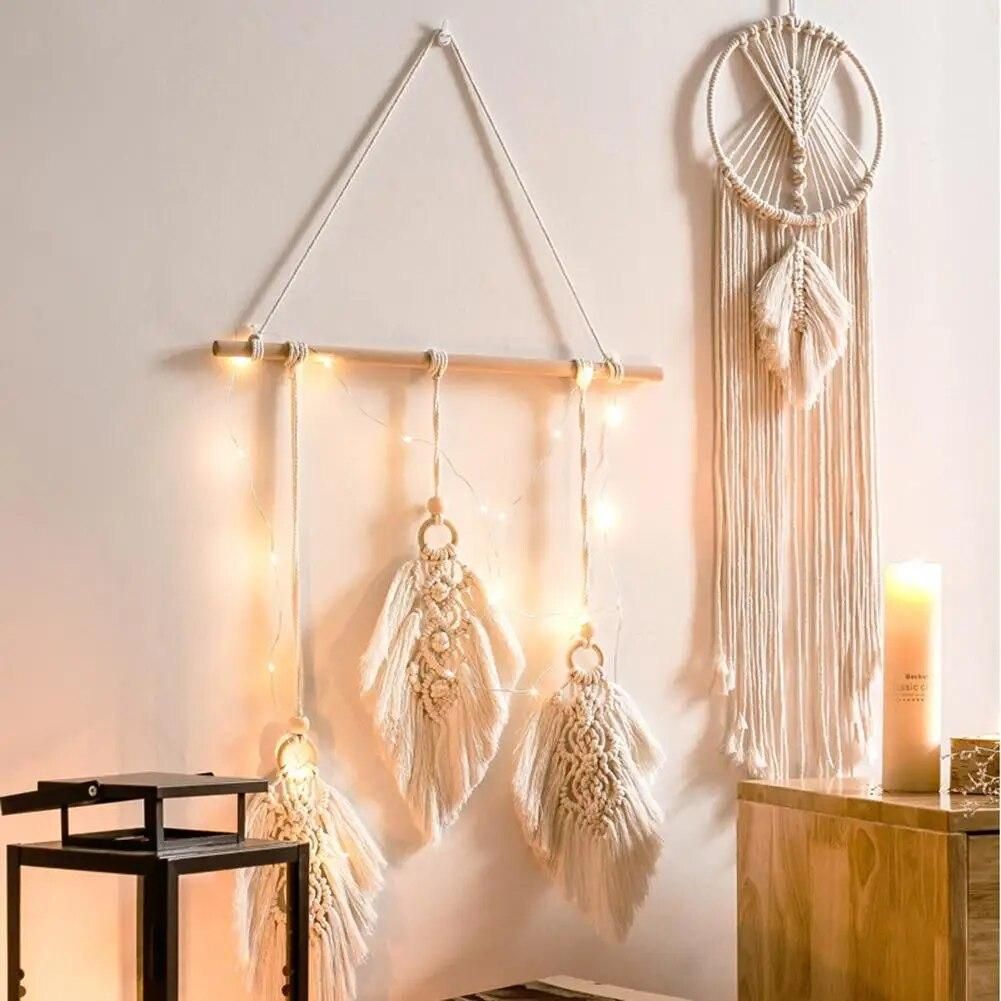 3pcs/set New Nordic Bohemian Hand-woven Cotton Rope Tassel Tapestry Wall Decoration Macrame Wall Hanging Decor