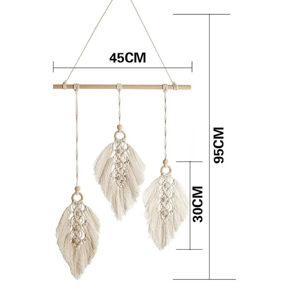 3pcs/set New Nordic Bohemian Hand-woven Cotton Rope Tassel Tapestry Wall Decoration Macrame Wall Hanging Decor