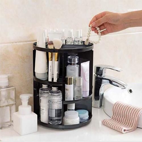 Makeup Storage Plastic Drawer Cosmetic New Fashion 360 Degree Rotating Brush Holder Jewelry  Shelf Detachable Beauty Organizer