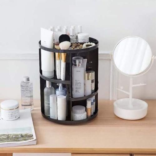Makeup Storage Plastic Drawer Cosmetic New Fashion 360 Degree Rotating Brush Holder Jewelry  Shelf Detachable Beauty Organizer