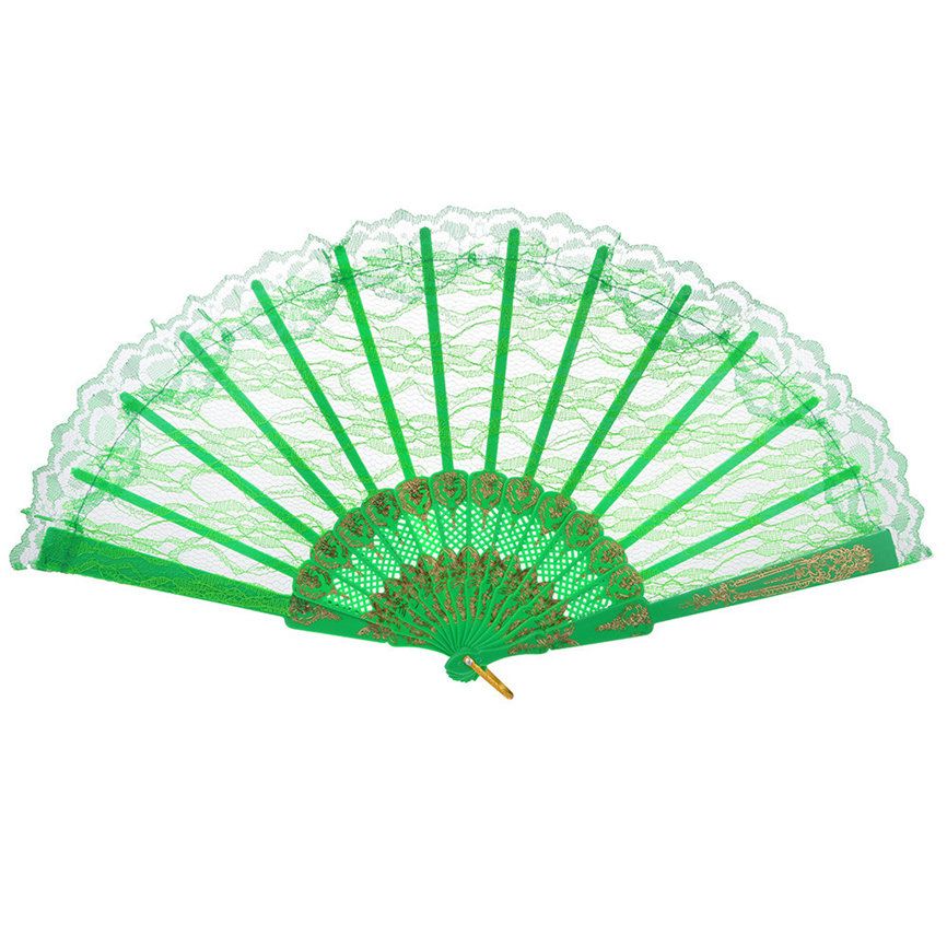 2018 Hand Held Fan Folding Wedding Dance Decor Style 1 Pcs Folding Fan Lace Party Chinese Dropshipping