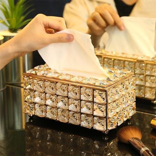 Crystal Lipstick Holder Makeup Organizer Necklace Dressing Table Makeup Brush Jewelry Pearl Storage Box Decor Ornaments Tray WF