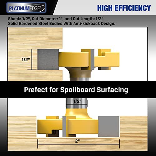 PLATINUMEDE Spoilboard Surfacing Router Bit 12 Inch Shank 2