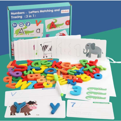 Numbers Letters Matching And Tracing - 3 In 1