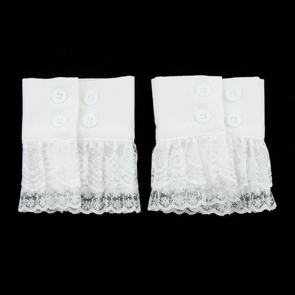 2x Lace Floral Cute Lolita Ladies Bracelet Cuff Wrist Band Victorian
