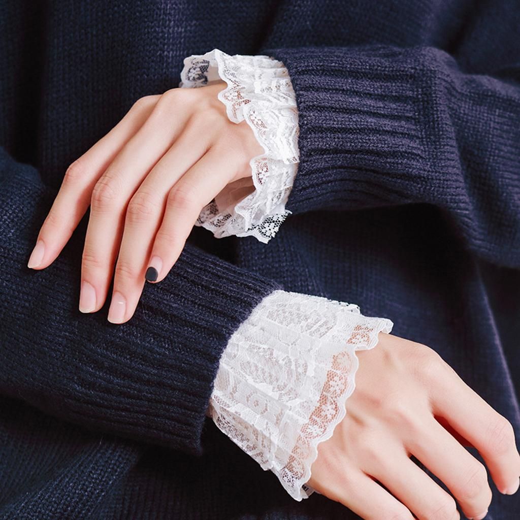 2x Lace Floral Cute Lolita Ladies Bracelet Cuff Wrist Band Victorian