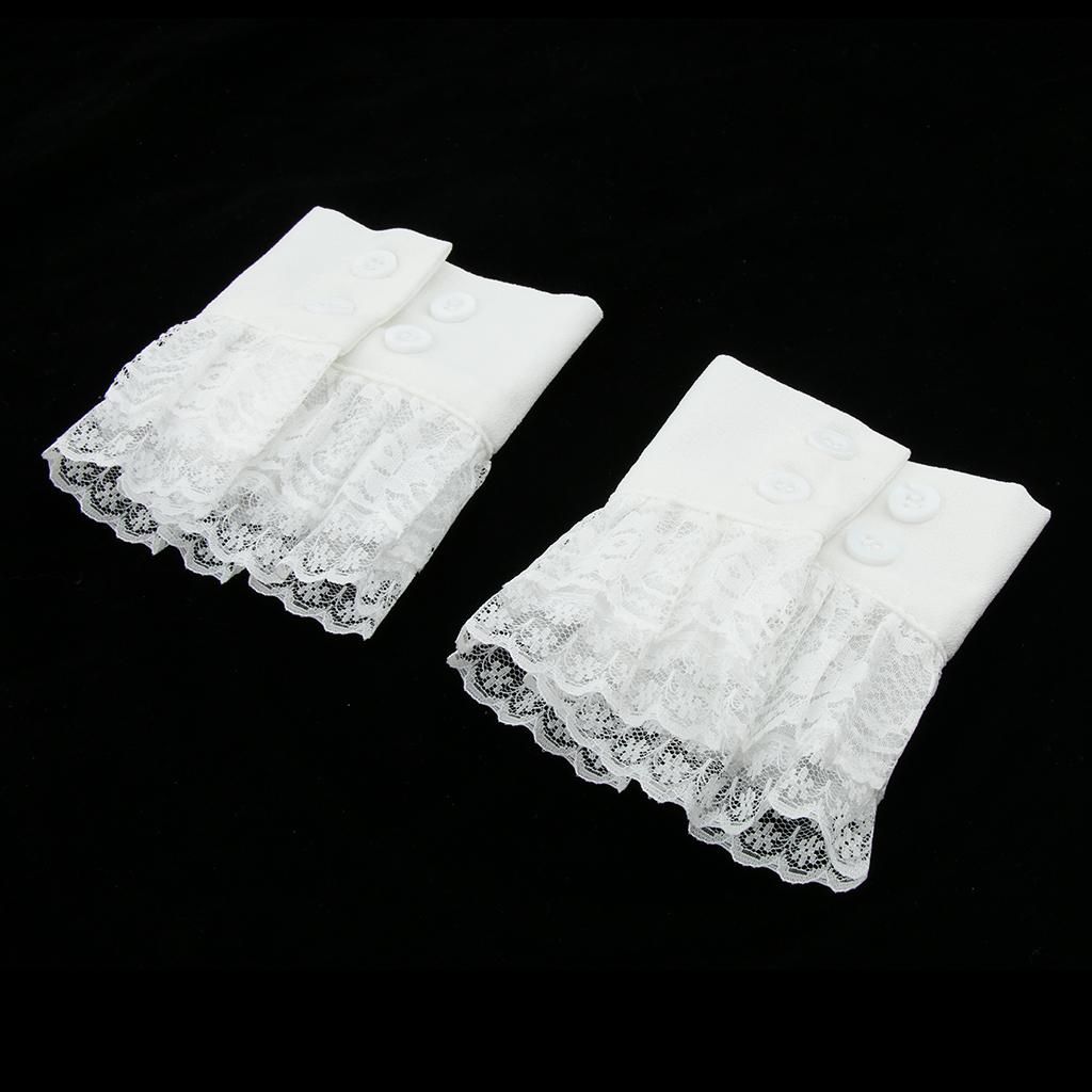 2x Lace Floral Cute Lolita Ladies Bracelet Cuff Wrist Band Victorian