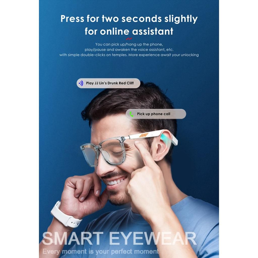 Audio Eyeglasses Smart Bluetooth Wireless Music Headset