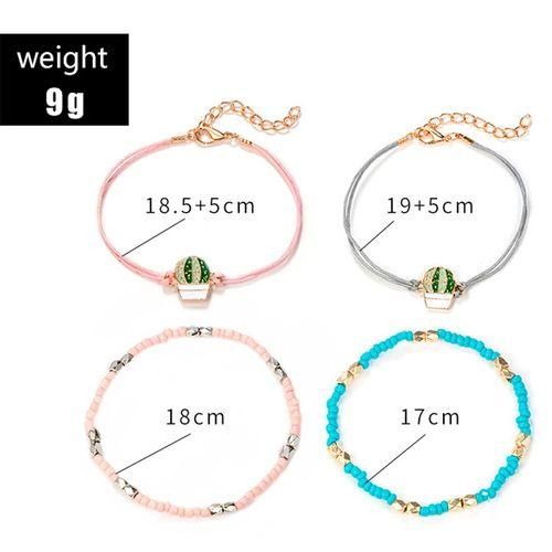 Cute Sweet Gis Blue Pink Acrylic Beads Bracelet Fashion