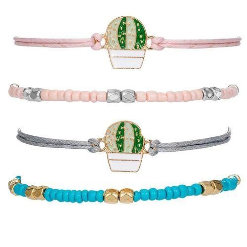Cute Sweet Gis Blue Pink Acrylic Beads Bracelet Fashion