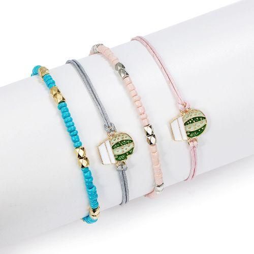 Cute Sweet Gis Blue Pink Acrylic Beads Bracelet Fashion