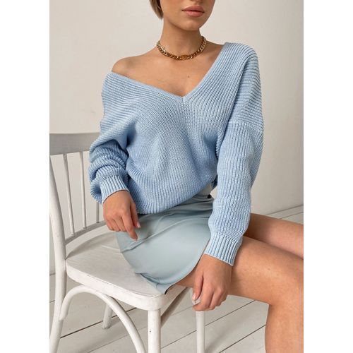 Womens Sweater Knitted V Neck Knit Pullover Long Sleeve Warm Women Sweaters