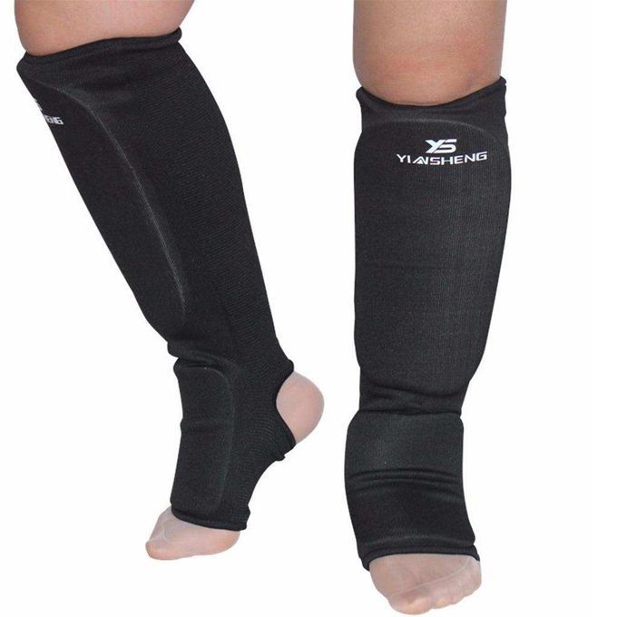 Instep Shin Guard Protector Taekwondo Foot Gear Leg Shank M Black