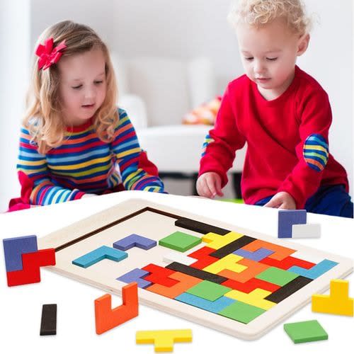Kids Logical Thinking Tangram Tetris Puzzle - Alphanumeric