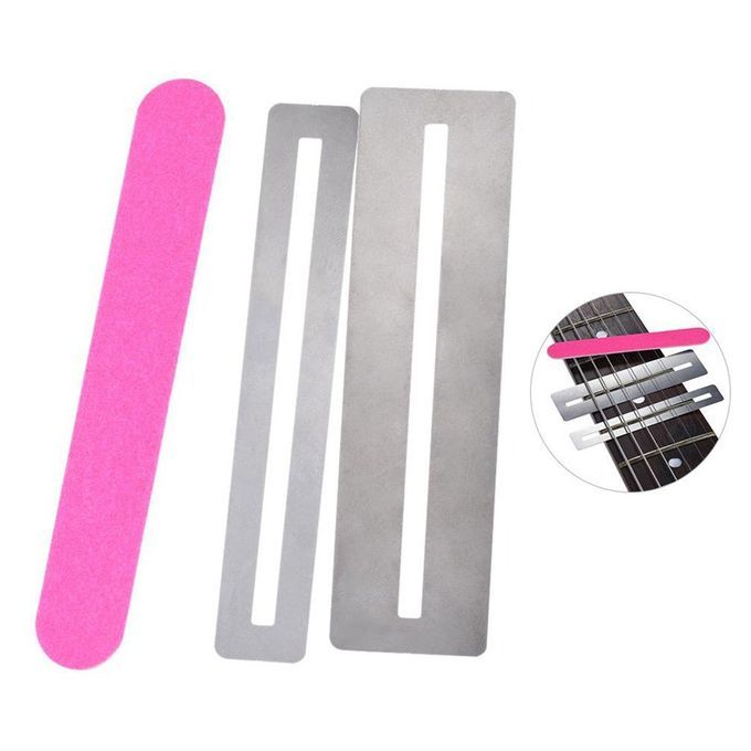 Guitar Fret Repairing Tool Set Fretboard Guard Prote TIve Shim & Fretwire File-Silver