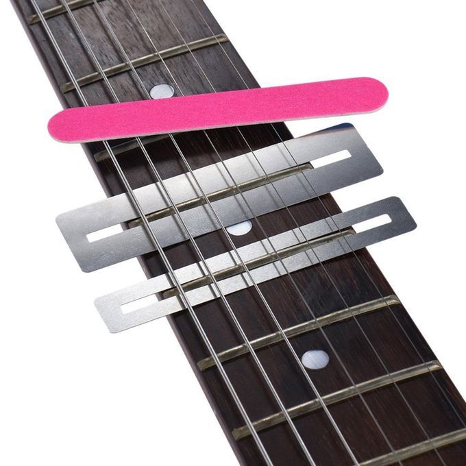 Guitar Fret Repairing Tool Set Fretboard Guard Prote TIve Shim & Fretwire File-Silver