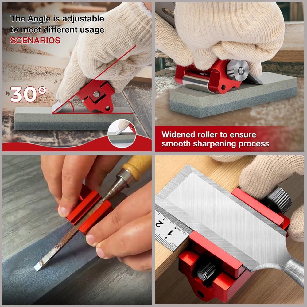 Angle Adjustable Sharpener Woodworking Perforator Woodworking Tool Sharpening Jig Width Adjustment Inclined Edges Wood Chisel Fixing Bracket