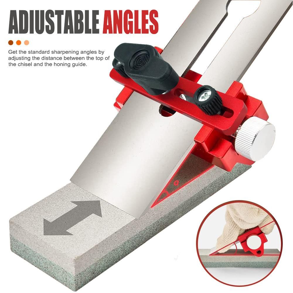Angle Adjustable Sharpener Woodworking Perforator Woodworking Tool Sharpening Jig Width Adjustment Inclined Edges Wood Chisel Fixing Bracket