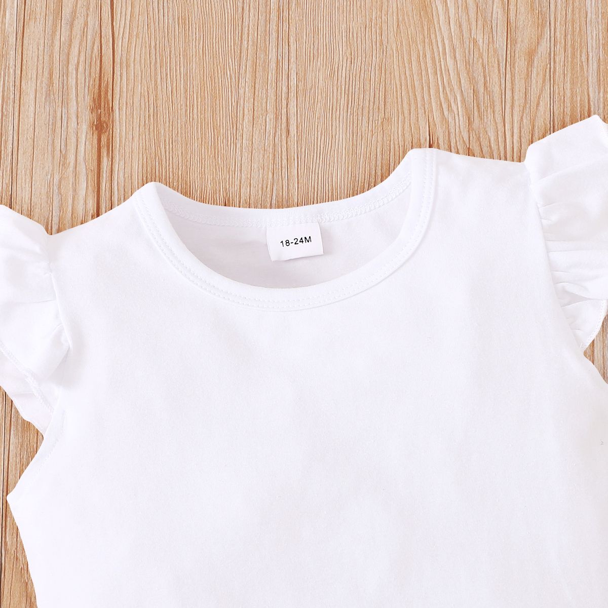 1-6 Years Kid Girl 2PCS Set/Plain Color White Fly Sleeveless Tops+Mesh Skirt