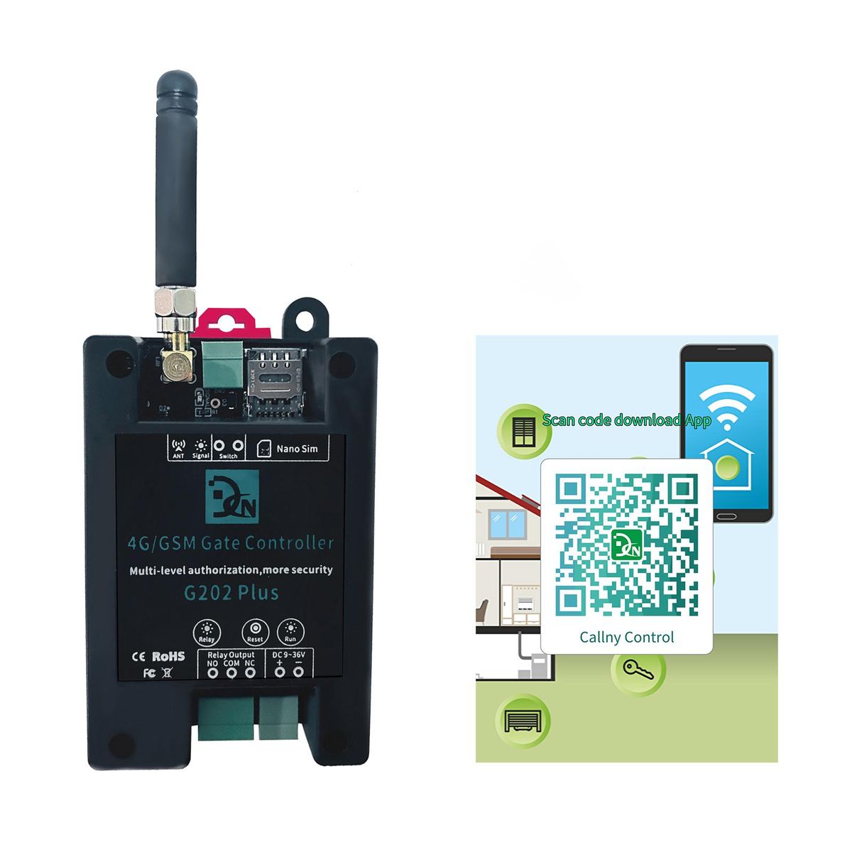 4G/GSM G202Plus Gate Controller Wireless Remote GSM Gate Opener Authorizing Regular Users is not Supported callny control(APP)