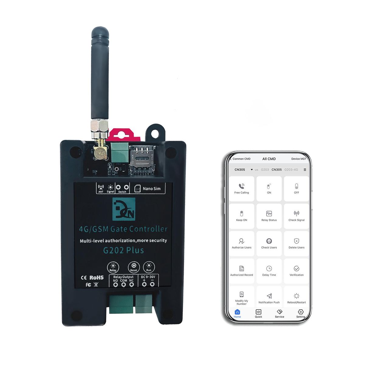4G/GSM G202Plus Gate Controller Wireless Remote GSM Gate Opener Authorizing Regular Users is not Supported callny control(APP)
