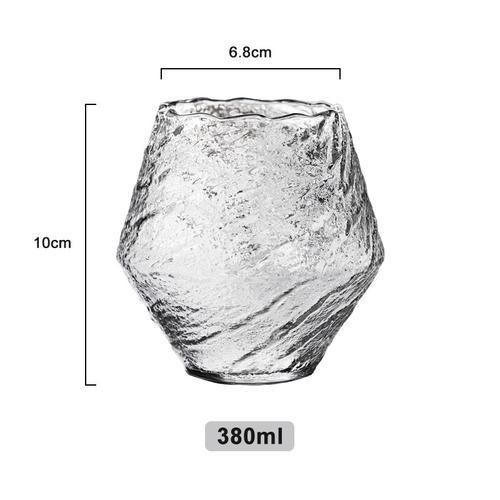 380ml Creative Whiskey Glass Cocktail Brandy Vodka Wine Beer Cup Heat Resistant Tea Coffee Juice Water Mug Diamond Crystal Glass