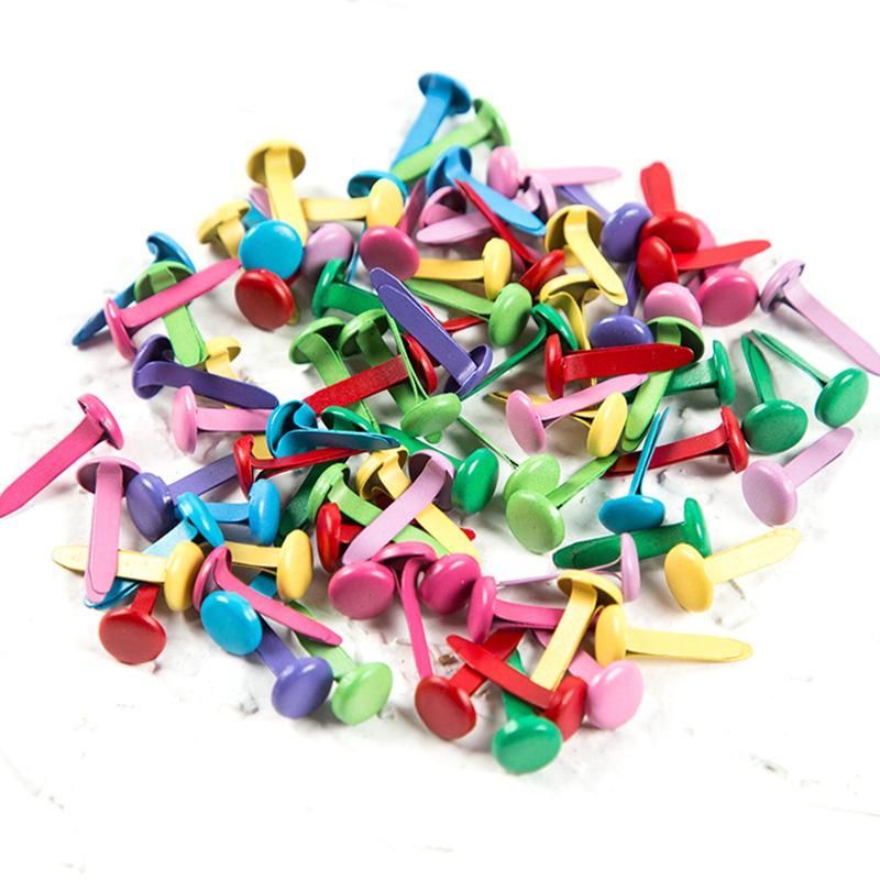 Colored two-legged nails children's hand-splitting nails horn nails two-legged nails bifurcated double-legged nails diy decoration materials Epoxy pattern double-foot nails (50 pcs in a pack)