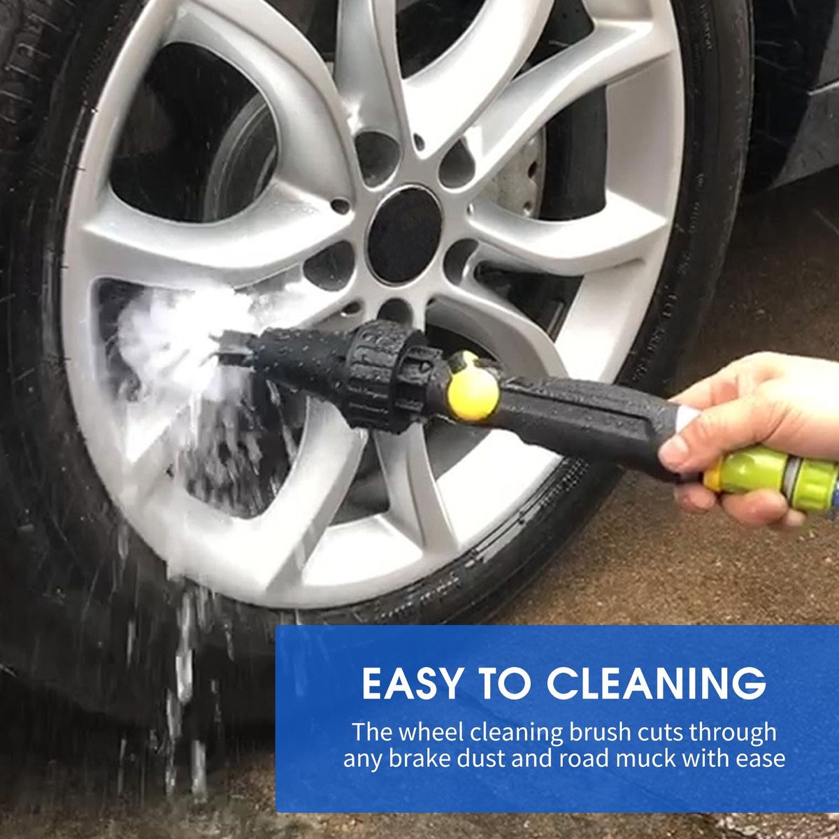 Auto Cleaning Wheel Brush Car Detailing Spinning Brushes Rotary Cleaning Brush for Scrub Wash Tires Grills Bike Motorcycle Wheels