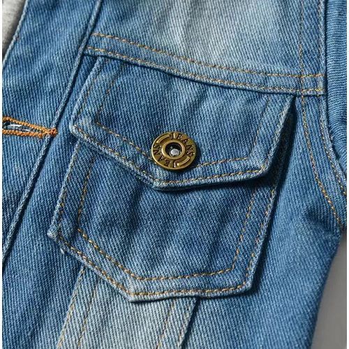 Kids BoyChildrens Denim Hoodie Black Jacket Coat