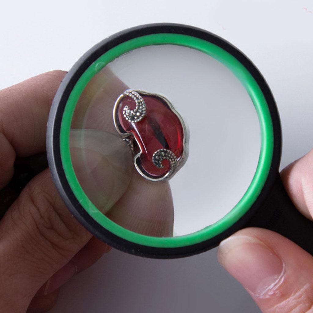 Rubber Handheld Magnifying Glass -10x High