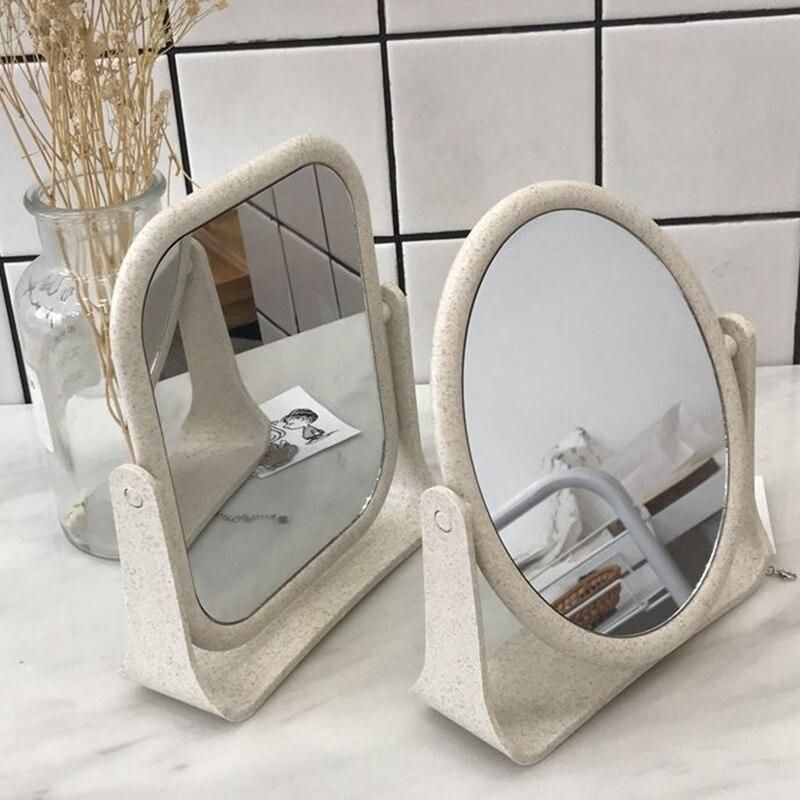 Cute Little Bear Makeup Mirror Ladies Makeup Desktop Rotating Fashion Mirror Oval Rectangle Shape Women Cosmetic Mirror Gift