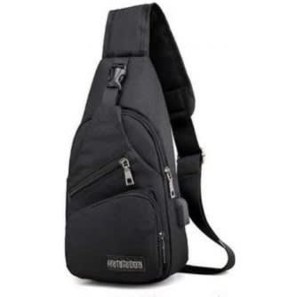 Cross Bag With Usb Charging Port -  Black