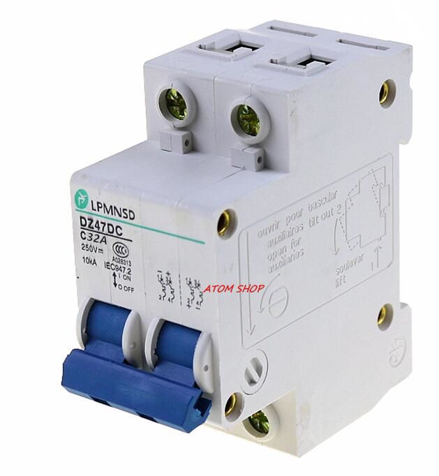 Solar DC 2 32A Circuit Poles MCB 2P Energy Breaker