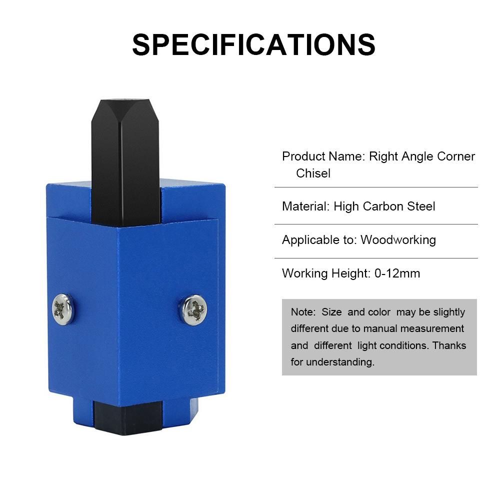 4 PCS Right Angle Corner Chisel Square DIY Punch Hinge Recess Corner Wood Chiseling Deburring for Door Drawer Frame Carpenters Woodworking Tool