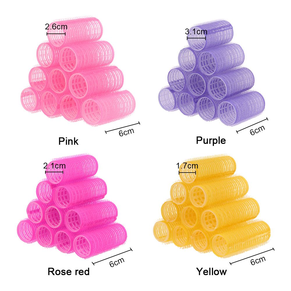 10pcs Large Self Grip Hair Rollers Pro Salon Hairdressing