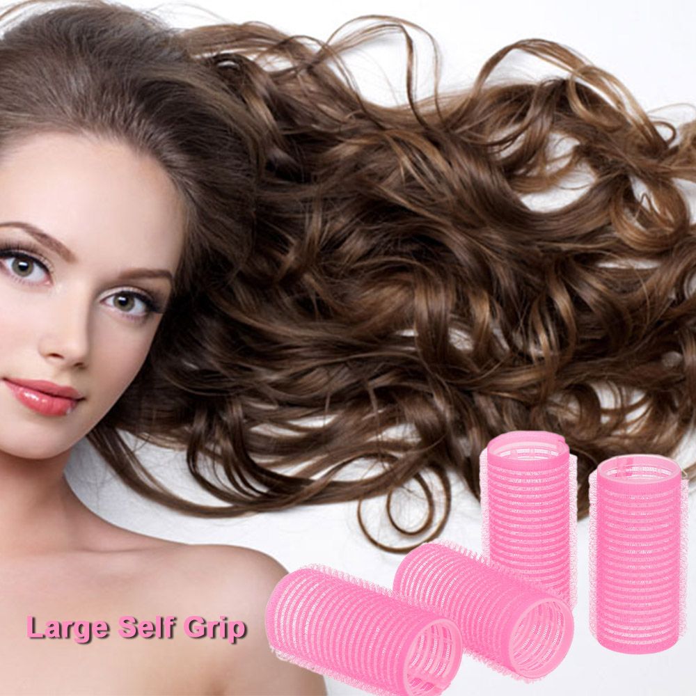 10pcs Large Self Grip Hair Rollers Pro Salon Hairdressing