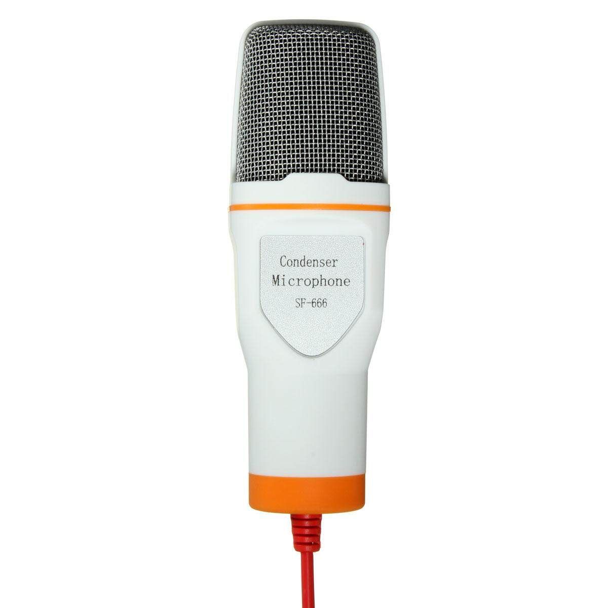 Professional Condenser Recording USB Mic Microphone For Laptop PC MSN With Stand White White