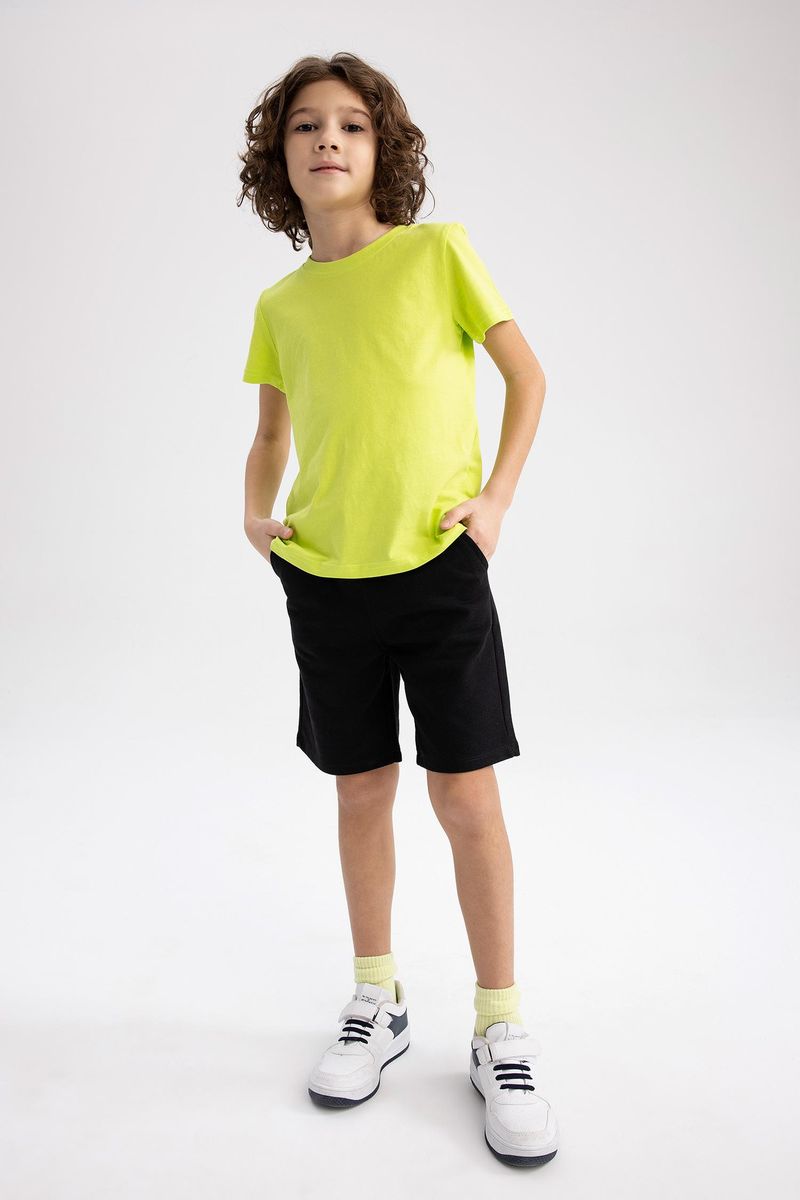 Boy Casual Regular Fit Knitted Short - Black