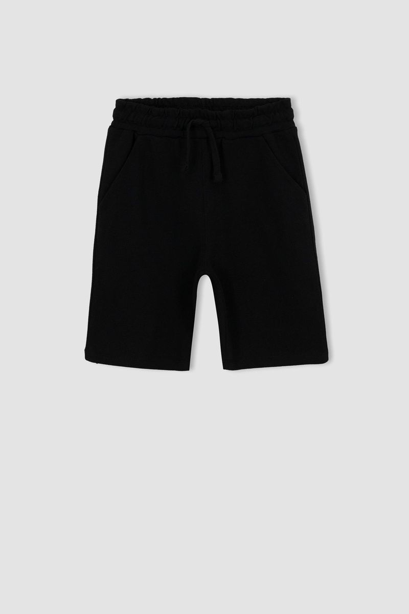 Boy Casual Regular Fit Knitted Short - Black