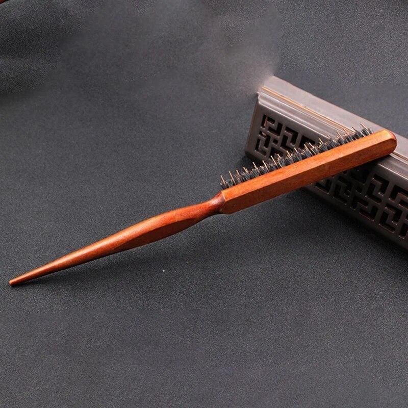 Professional Salon Teasing Back Hair Brushes Wood Slim Line Comb Hairbrush Extension Hairdressing Styling Tools DIY Kit