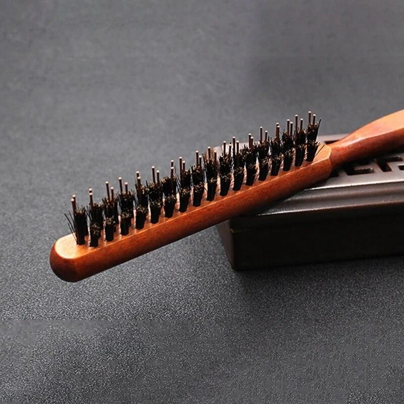 Professional Salon Teasing Back Hair Brushes Wood Slim Line Comb Hairbrush Extension Hairdressing Styling Tools DIY Kit
