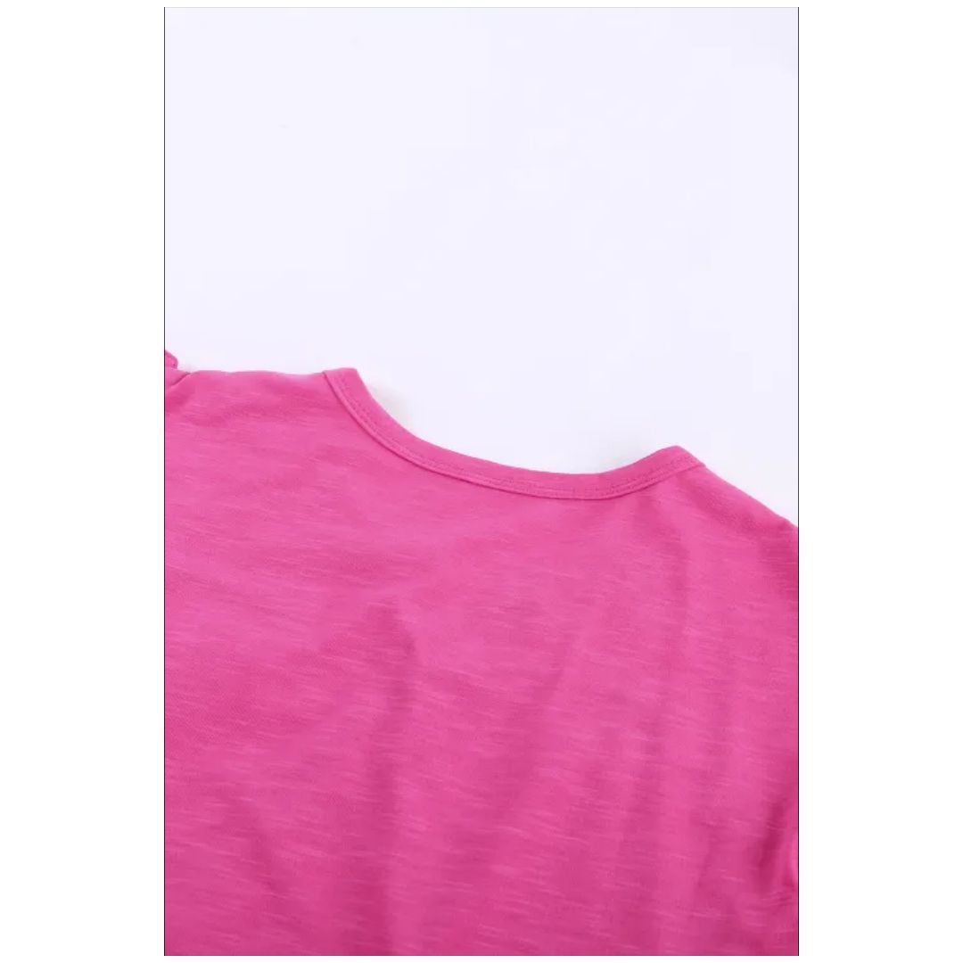 Mfed Rose Roll Up Short Sleeve Girls Top With Buttons