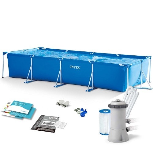 Innovated Intex Frame Rectangular Pool With Ladder And Filter Pump