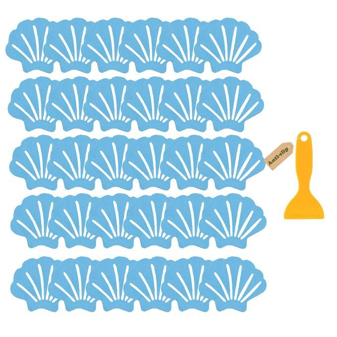 30 Pieces Non Slip Stickers With Scraper Shower Decals Tape For Blue