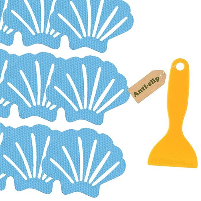 30 Pieces Non Slip Stickers With Scraper Shower Decals Tape For Blue