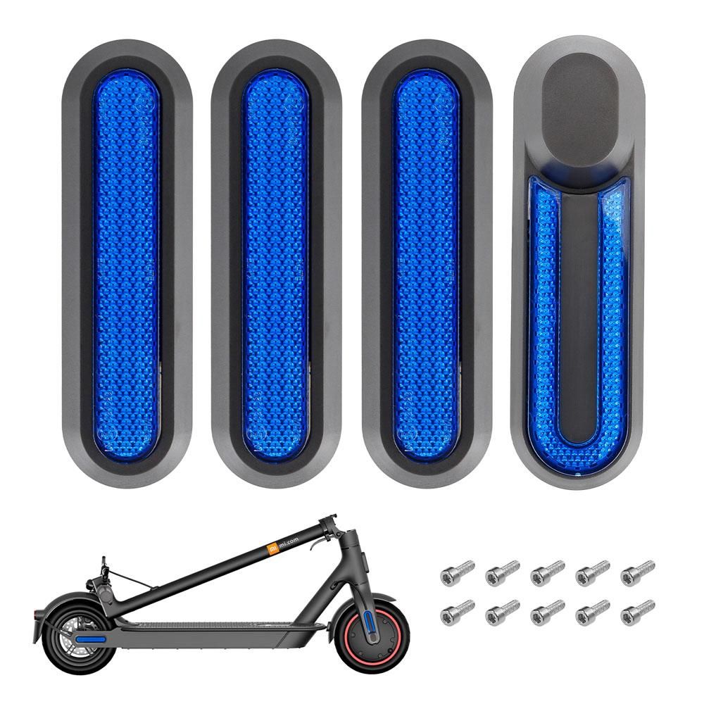Set of 4 Electric Scooter Wheel Hubs Cap Fork Reflective Strips Wheel Side Decorative Cover with Screws Compatible with M365 PRO PRO2 1S
