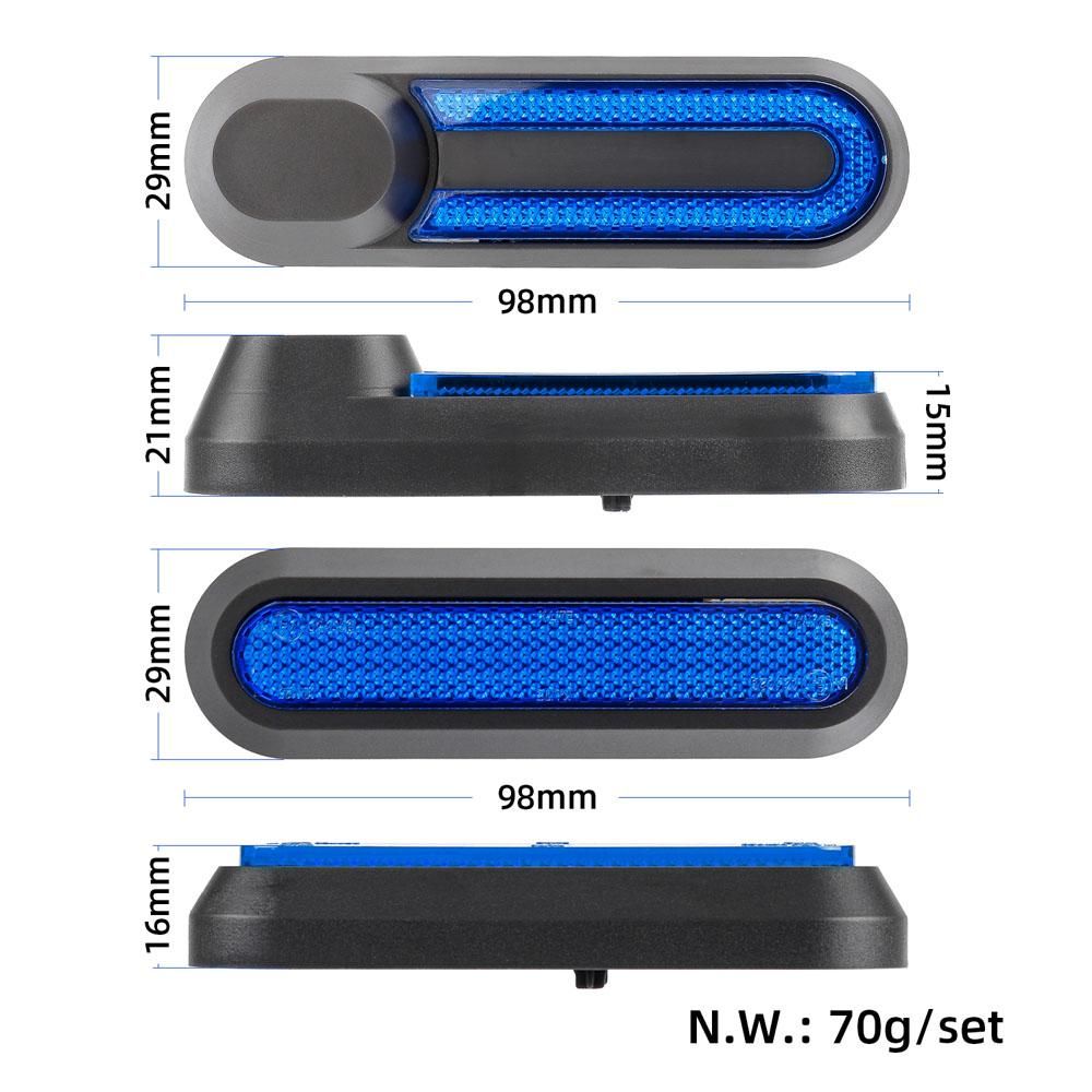 Set of 4 Electric Scooter Wheel Hubs Cap Fork Reflective Strips Wheel Side Decorative Cover with Screws Compatible with M365 PRO PRO2 1S