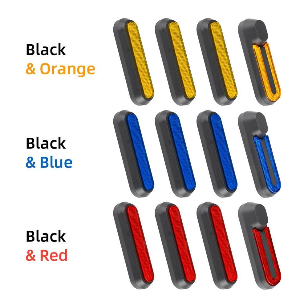 Set of 4 Electric Scooter Wheel Hubs Cap Fork Reflective Strips Wheel Side Decorative Cover with Screws Compatible with M365 PRO PRO2 1S